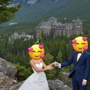 DAVID'S BRIDAL Strapless tulle wedding gown
